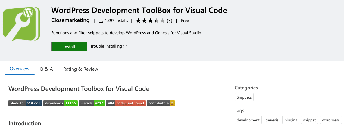 extension snippets wordpress visualcode