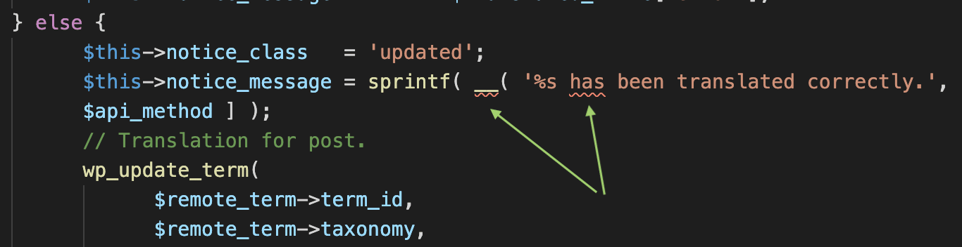 phpcs underline